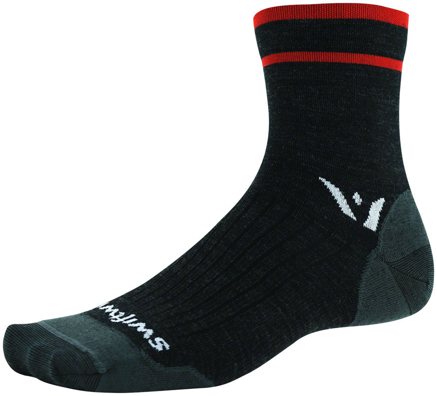 Swiftwick Pursuit Four Ultralight Socks - 4 inch, Coal Red, Medium
