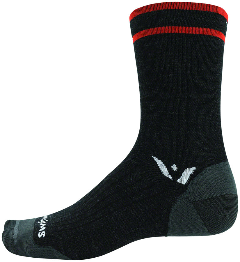 Swiftwick Pursuit Seven Ultralight Socks - 7 inch, Coal Red, Small