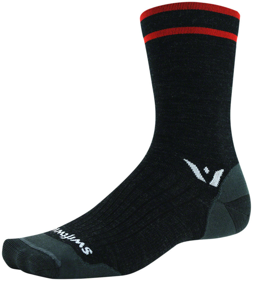 Swiftwick Pursuit Seven Ultralight Socks - 7 inch, Coal Red, Small