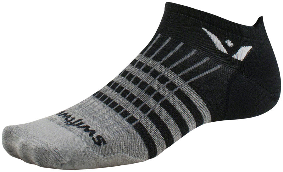 Swiftwick Pursuit Zero Wool Socks - No Show, Stripes Heather Black, Large