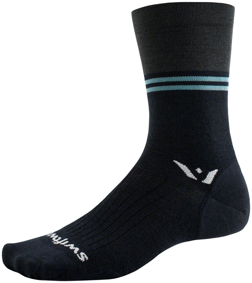 Swiftwick Pursuit Seven Ultralight Socks - 7 inch, Block Stripe Black, XL