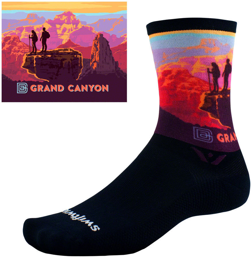 Swiftwick Vision Six Impression National Park Socks - 6 inch, Canyon Lookout, Small