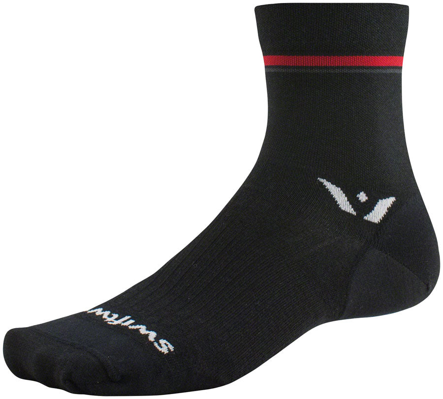 Swiftwick Pursuit Four Ultralight Socks - 4 inch, Retro Stripe Black, Medium