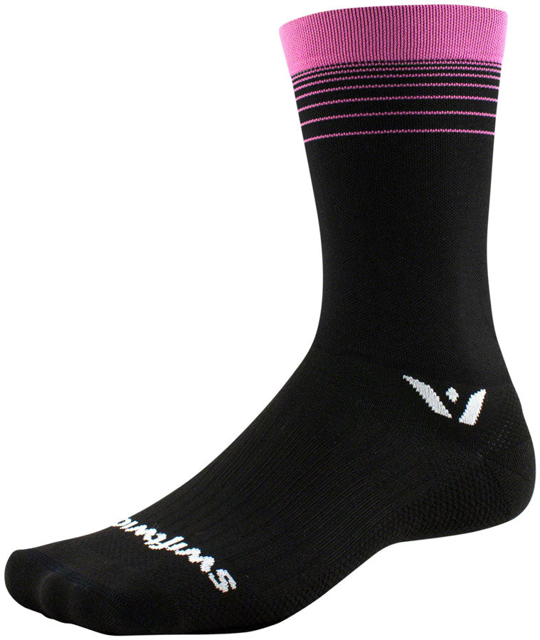 Swiftwick Aspire Seven Socks - 7 inch, Pink Stripe, Medium