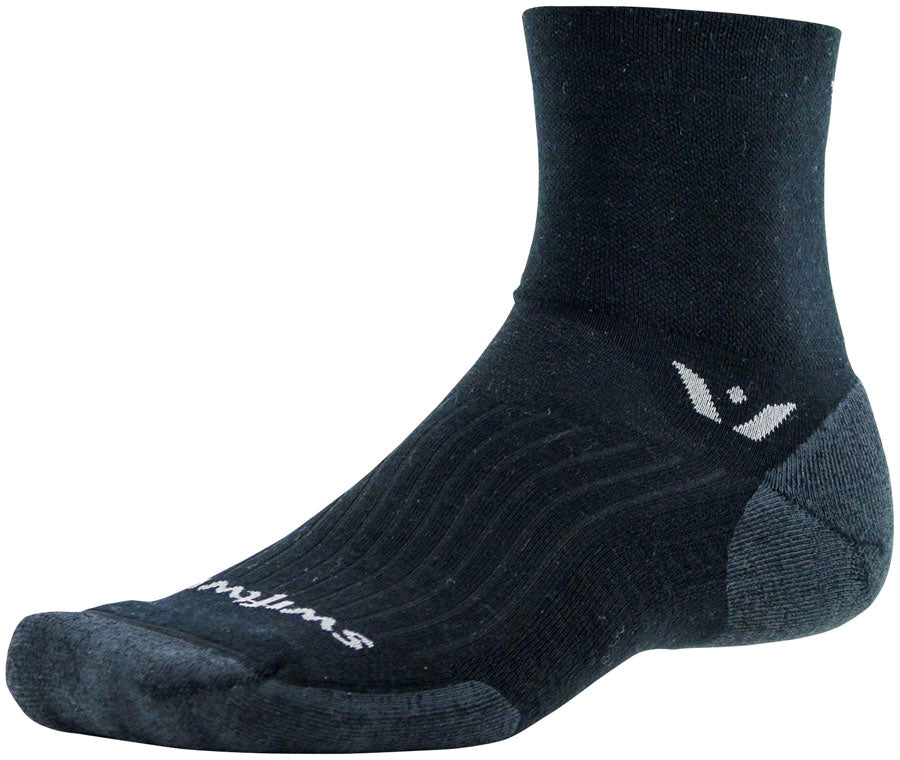 Swiftwick Pursuit Four Wool Socks - 4 inch, Black, Medium