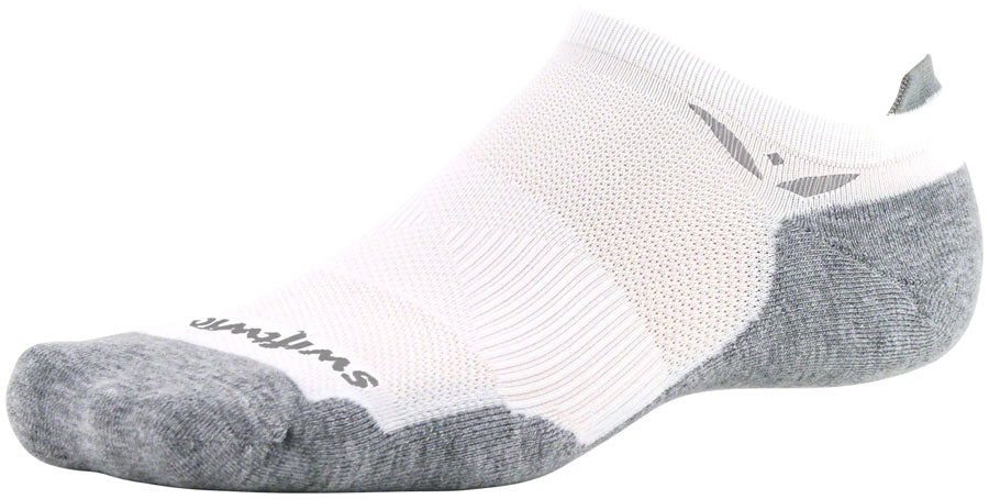 Swiftwick Maxus Zero Tab Socks - No Show, White, Medium