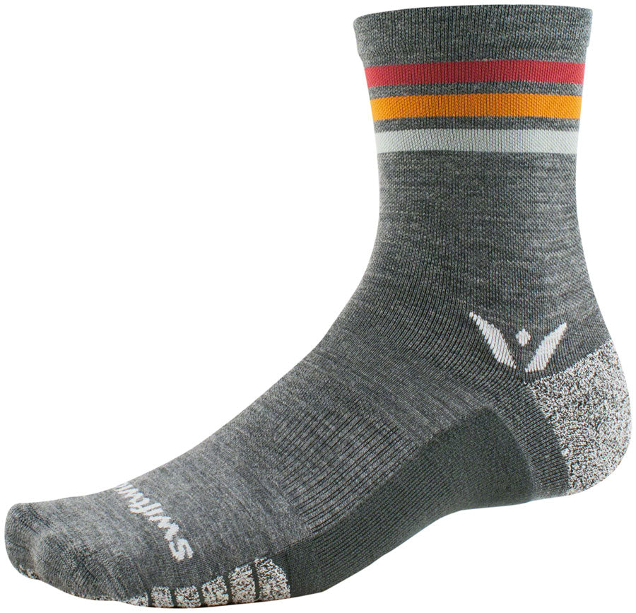 Swiftwick Flite XT Trail Five Socks - 5 inch, Red Stripe, X-Large