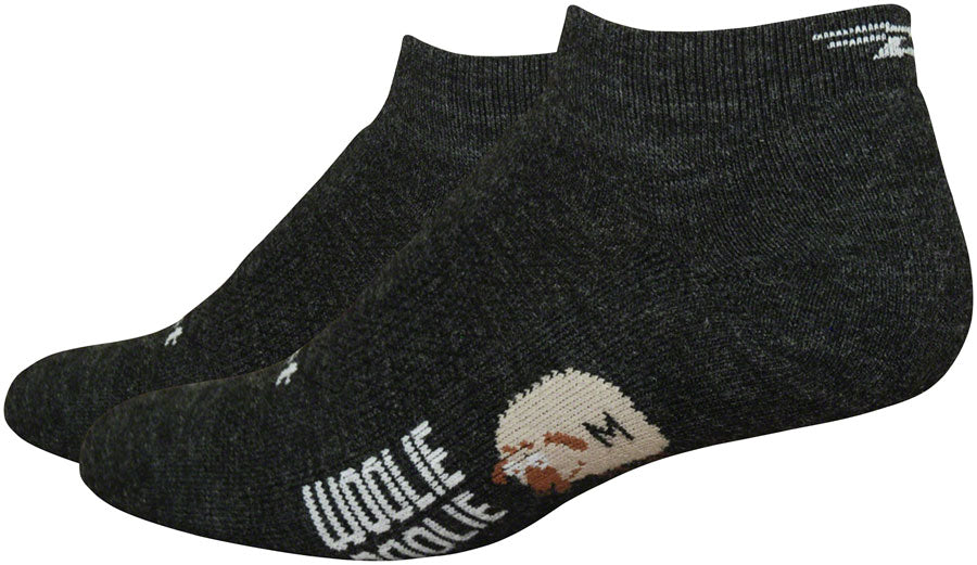DeFeet Woolie Boolie D-Logo Socks - 1 inch, Charcoal, Large