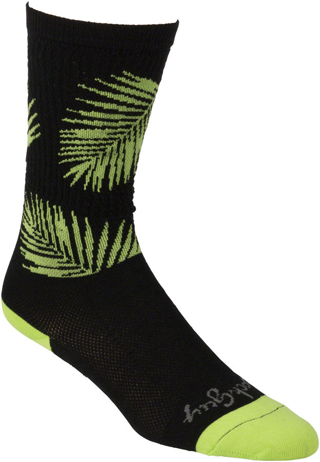 All-City Key West Carl Socks - 8 inch, Black/Green, Small/Medium