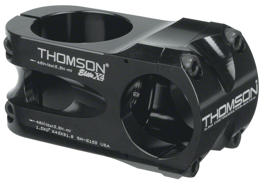 Thomson Elite X4 Mountain Stem - 45mm, 31.8 Clamp, +/-0, 38.1, Aluminum, Black