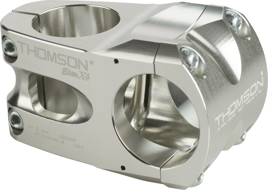 Thomson Elite X4 Mountain Stem - 40mm, 31.8 Clamp, +/-0, 1 1/8", Aluminum, Silver