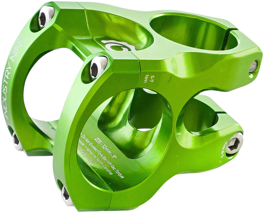Industry Nine A35 Stem - 32mm, 35 Clamp, +/-9, 1 1/8", Aluminum, Lime