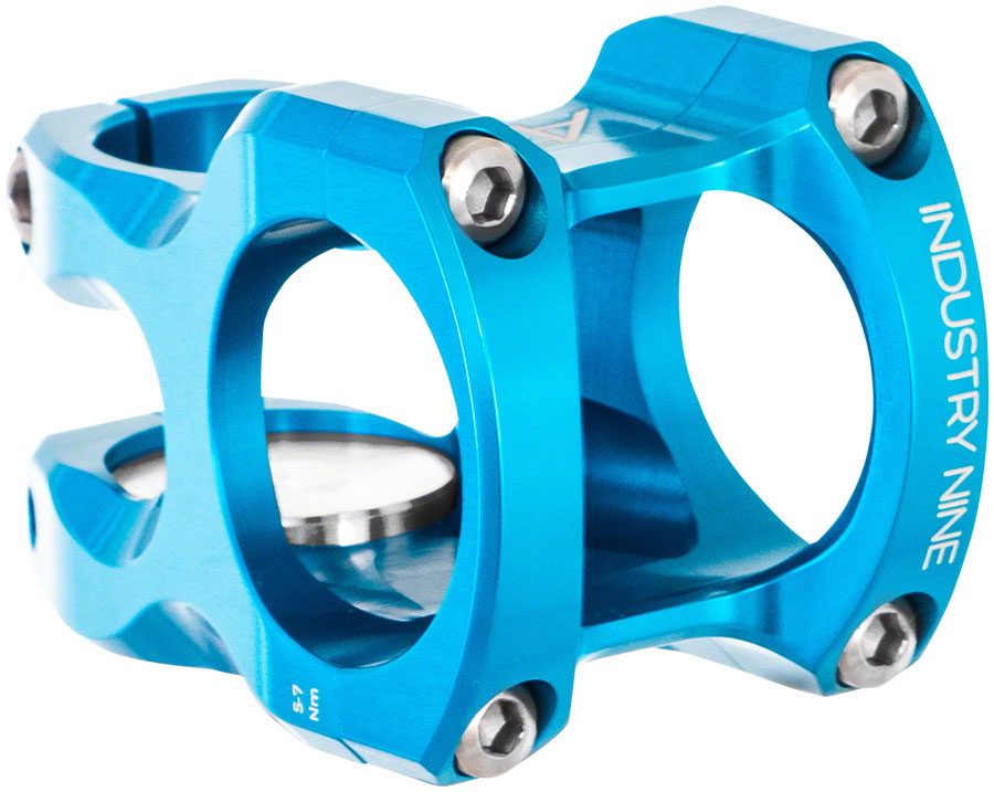Industry Nine A318 Stem - 40mm, 31.8mm Clamp, +/-4.4, 1 1/8", Aluminum, Turquoise