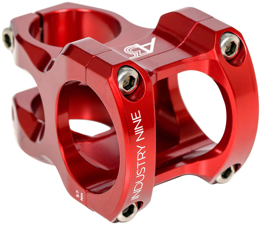 Industry Nine A35 Stem - 32mm, 35mm Clamp, +/-5, 1 1/8", Aluminum, Red