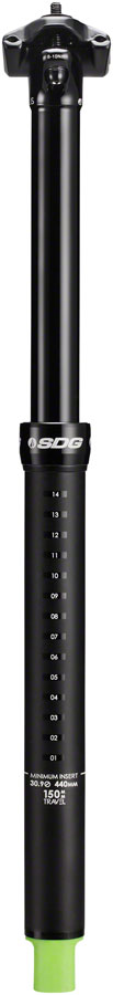 SDG Tellis Dropper Seatpost - 34.9mm, 125mm, Black