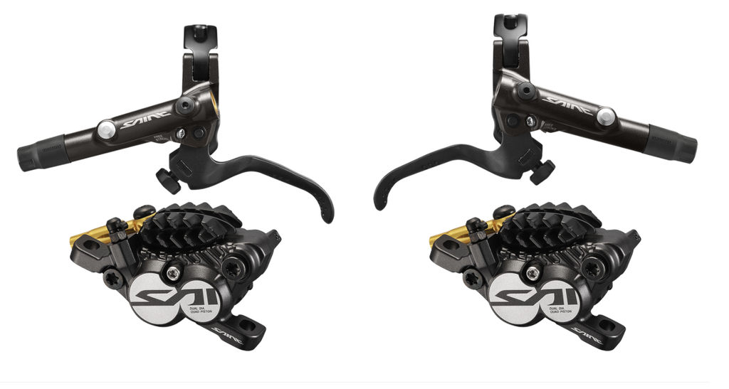Shimano Saint BL-M820-B/BR-M820 Disc Brake and Lever - Set, Hydraulic, Post Mount, Finned Metal Pads, Black