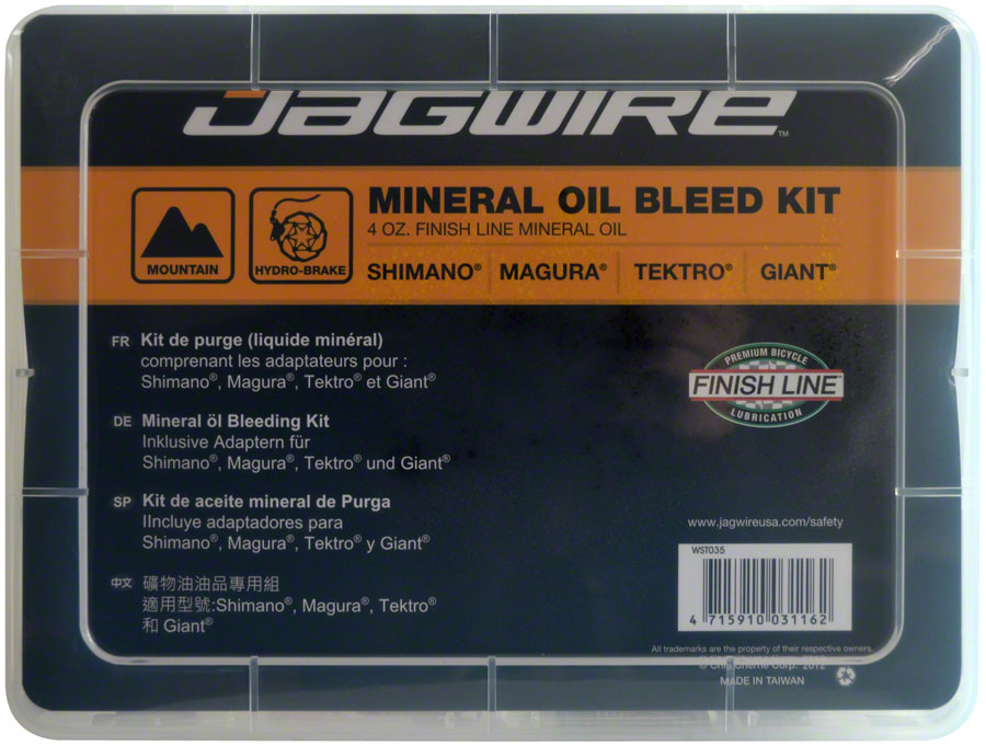 Jagwire Pro Mineral Oil Bleed Kit Includes Shimano Magura Tektro Giant Adaptors