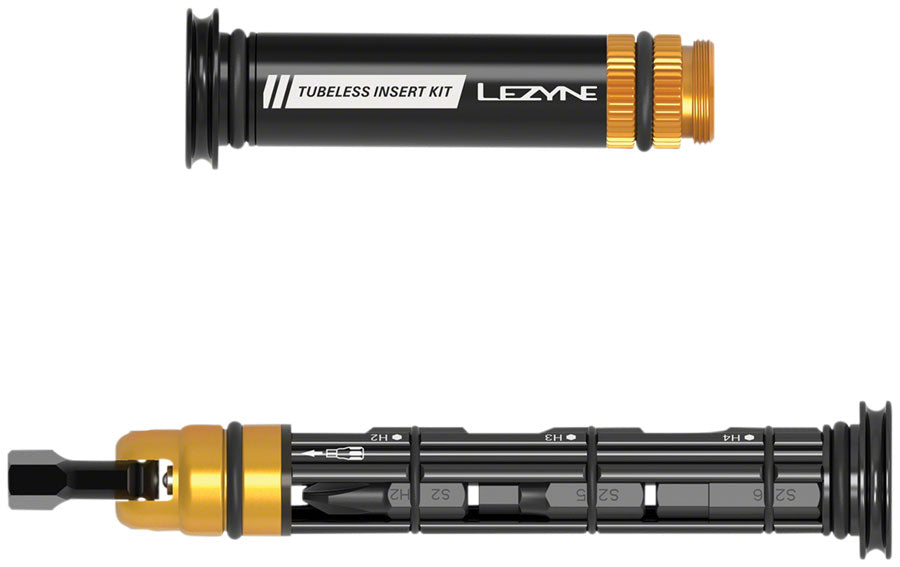 Lezyne Dual Insert Kit Bar-End Mount Multi Tool with Tubeless Plug Tool, Black