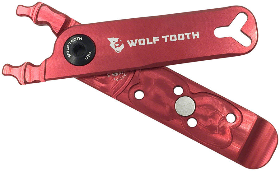 Wolf Tooth Masterlink Combo Pack Pliers, Red Arms with Black Bolt