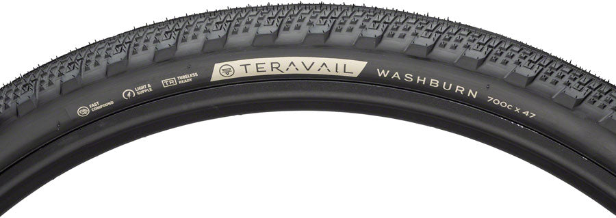 Teravail Washburn Tire - 700 x 47, Tubeless, Folding, Black, Durable