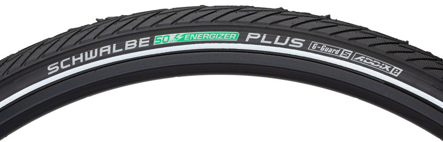 Schwalbe Energizer Plus Tire - 700 x 45, Clincher, Wire, Black/Reflective, Performance, GreenGuard, Addix E50