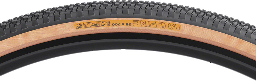 WTB Vulpine Tire - 700 x 36, TCS Tubeless, Folding, Black/Tan, Light/Fast Rolling, Dual DNA