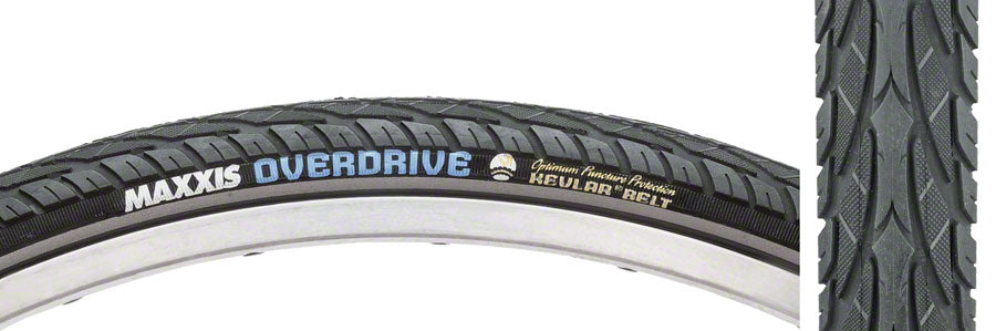 Maxxis Overdrive Tire - 700 x 38, Clincher, Wire, Black, Single, K2