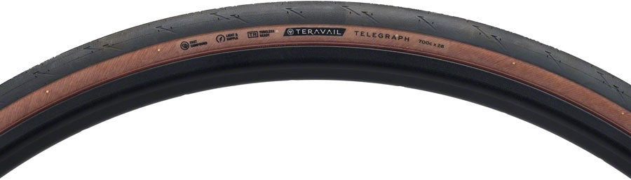 Teravail Telegraph Tire - 700 x 28, Tubeless, Folding, Tan, Light and Supple