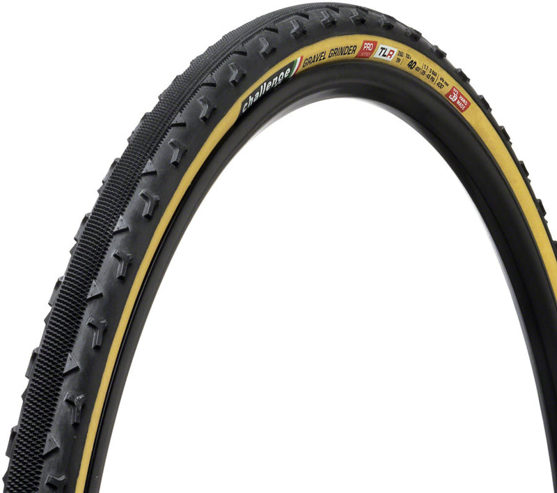 Challenge Gravel Grinder Pro Tire - 700 x 40, Tubeless, Folding, Black/Tan, Handmade