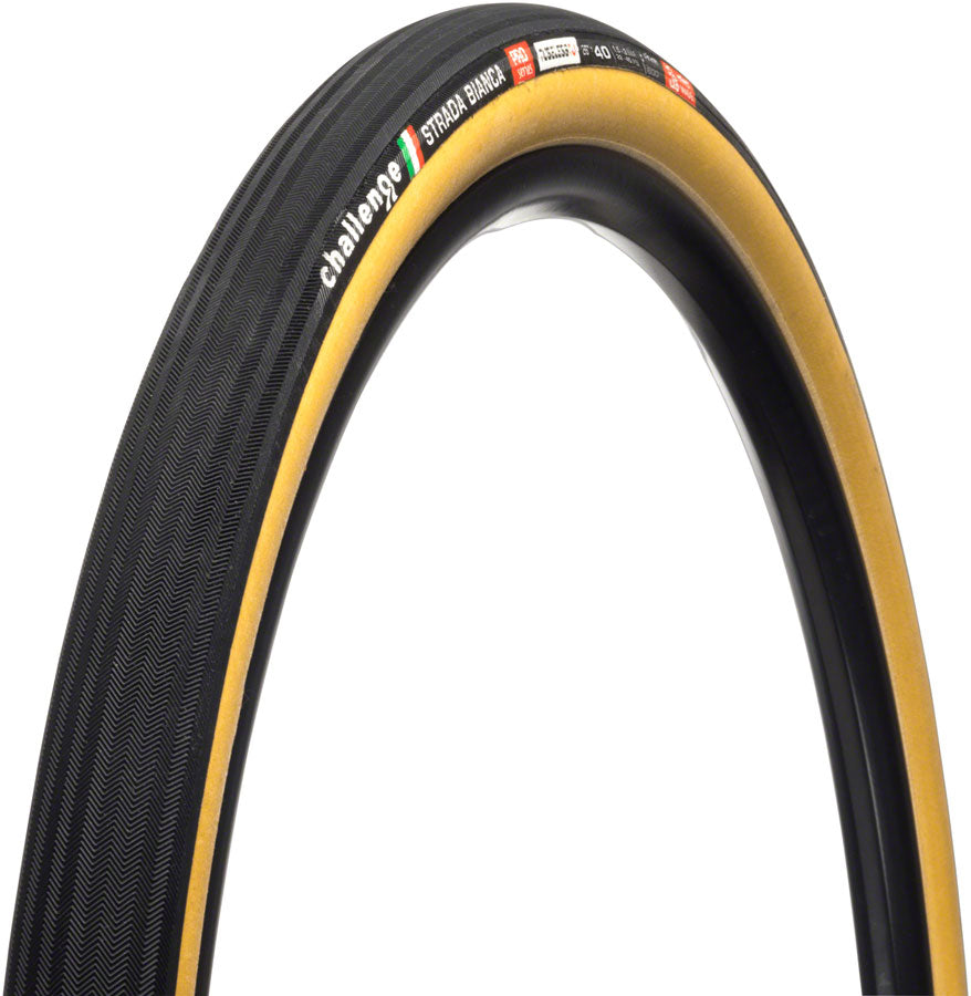 Challenge Strada Bianca Pro Tire - 700 x 40 / 28 x 40, Tubeless Tubular, Black/Tan, Handmade