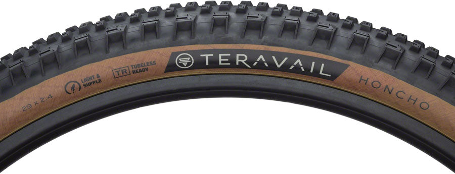 Teravail Honcho Tire - 29 x 2.4, Tubeless, Folding, Tan, Light and Supple, Grip Compound