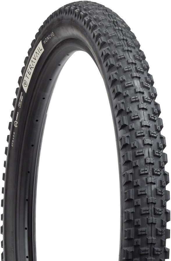 Teravail Honcho Tire - 27.5 x 2.6, Tubeless, Folding, Tan, Light and Supple, Grip Compound