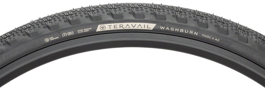 Teravail Washburn Tire - 700 x 42, Tubeless, Folding, Black, Light and Supple