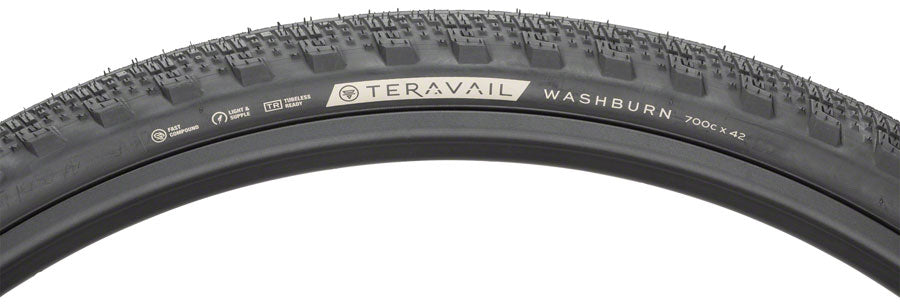 Teravail Washburn Tire - 700 x 42, Tubeless, Folding, Tan, Light and Supple