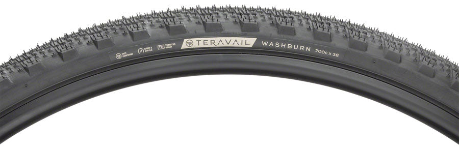 Teravail Washburn Tire - 700 x 38, Tubeless, Folding, Tan, Durable