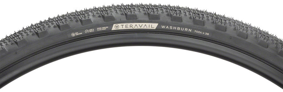 Teravail Washburn Tire - 700 x 38, Tubeless, Folding, Black, Light and Supple