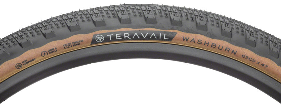 Teravail Washburn Tire - 650b x 47, Tubeless, Folding, Black, Light and Supple