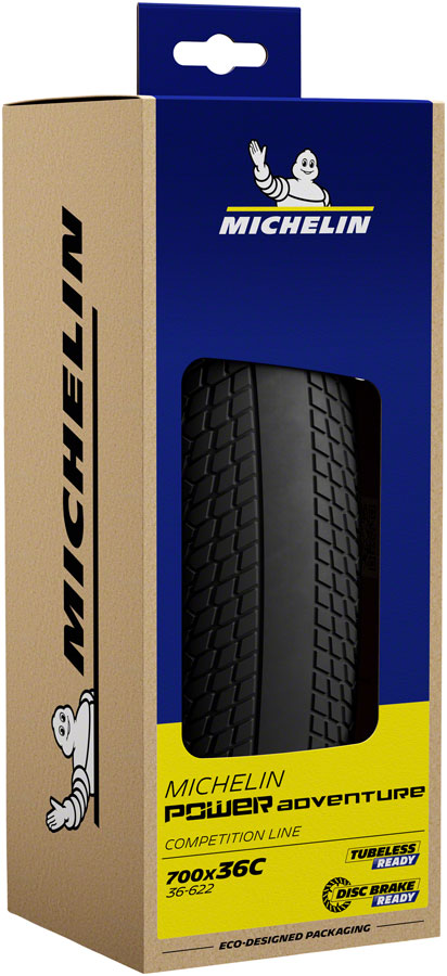 Michelin Power Adventure Tire - 700 x 36, Tubeless, Folding, Tan