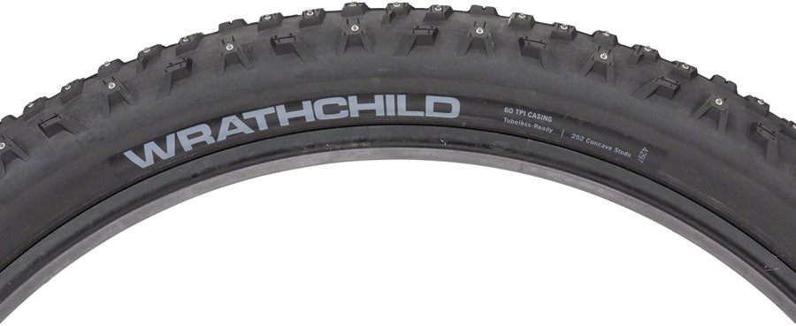 45NRTH Wrathchild Tire - 29 x 2.6, Tubeless, Folding, Black, 120 TPI, 252 XL Concave Carbide Aluminum Studs