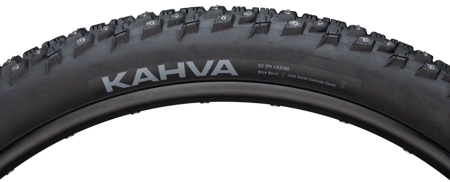 45NRTH Kahva Tire - 27.5 x 2.1, Clincher, Wire, Black, 33 TPI, 240 Carbide Steel Studs