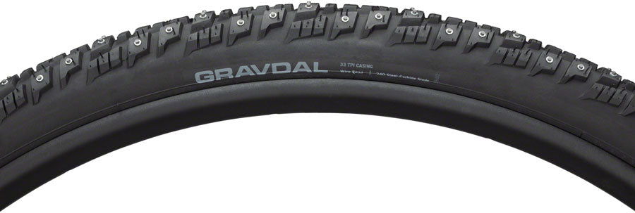 45NRTH Gravdal Tire - 650b x 38, Clincher, Wire, Black, 33 TPI, 240 Carbide Steel Studs