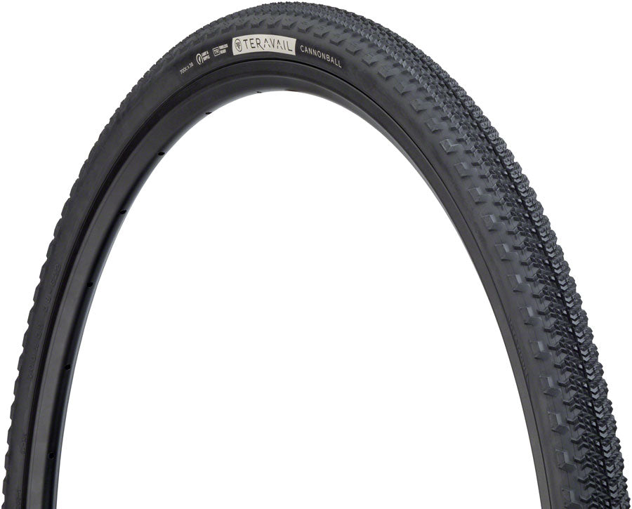 Teravail Cannonball Tire - 700 x 38, Tubeless, Folding, Black, Durable, Fast Compound