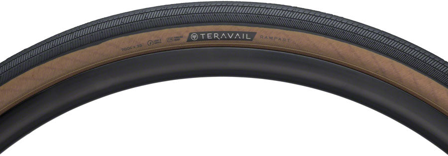 Teravail Rampart Tire - 700 x 38, Tubeless, Folding, Tan, Light and Supple, Fast Compound