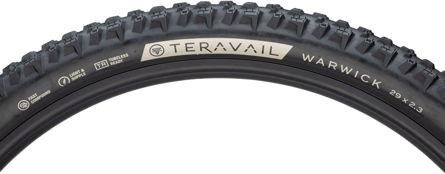 Teravail Warwick Tire - 29 x 2.3, Tubeless, Folding, Black, Light and Supple, Fast Compound
