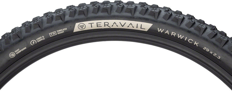 Teravail Warwick Tire - 29 x 2.3, Tubeless, Folding, Tan, Durable, Grip Compund