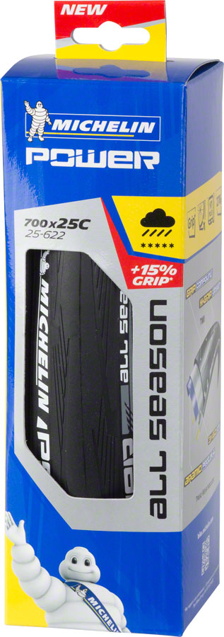 Michelin Power All Season Tire - 700 x 25, Clincher, Folding, Black