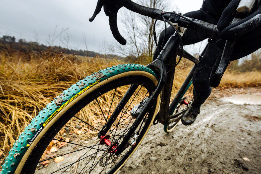 Michelin Power Cyclocross Mud Tire - 700 x 33, Tubular, Folding, Green/Tan