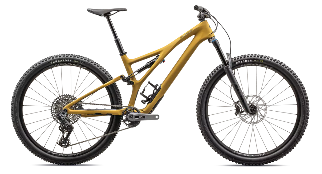 2023 Specialized Stumpjumper Expert 29" Carbon Mountain Bike - S6, SATIN HARVEST GOLD / MIDNIGHT SHADOW