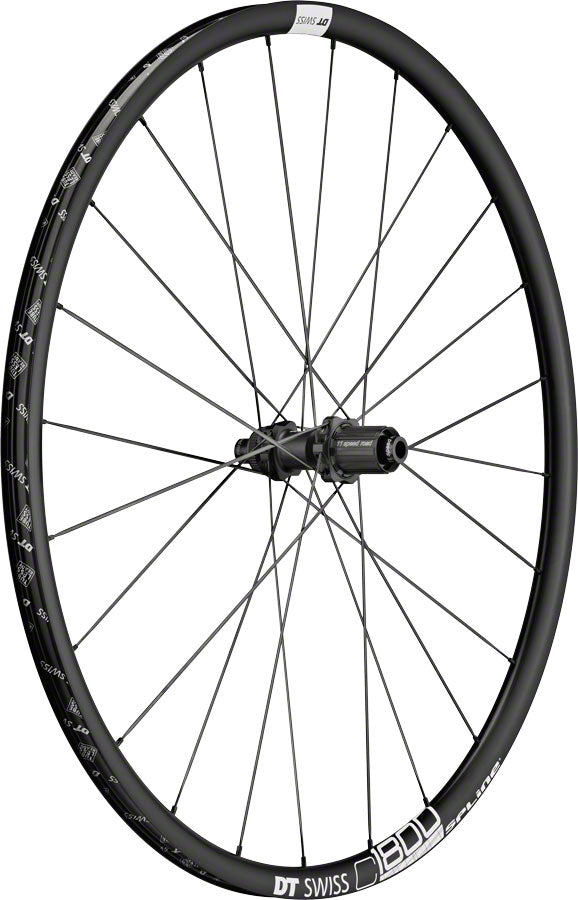 DT Swiss C 1800 Spline Rear Wheel - 700, 12 x 142mm, Center-Lock, HG 11, Black