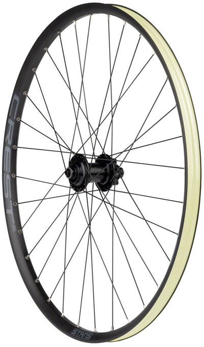 Stan's No Tubes Crest S2 Front Wheel - 26", QR x 100mm, 6-Bolt, Black